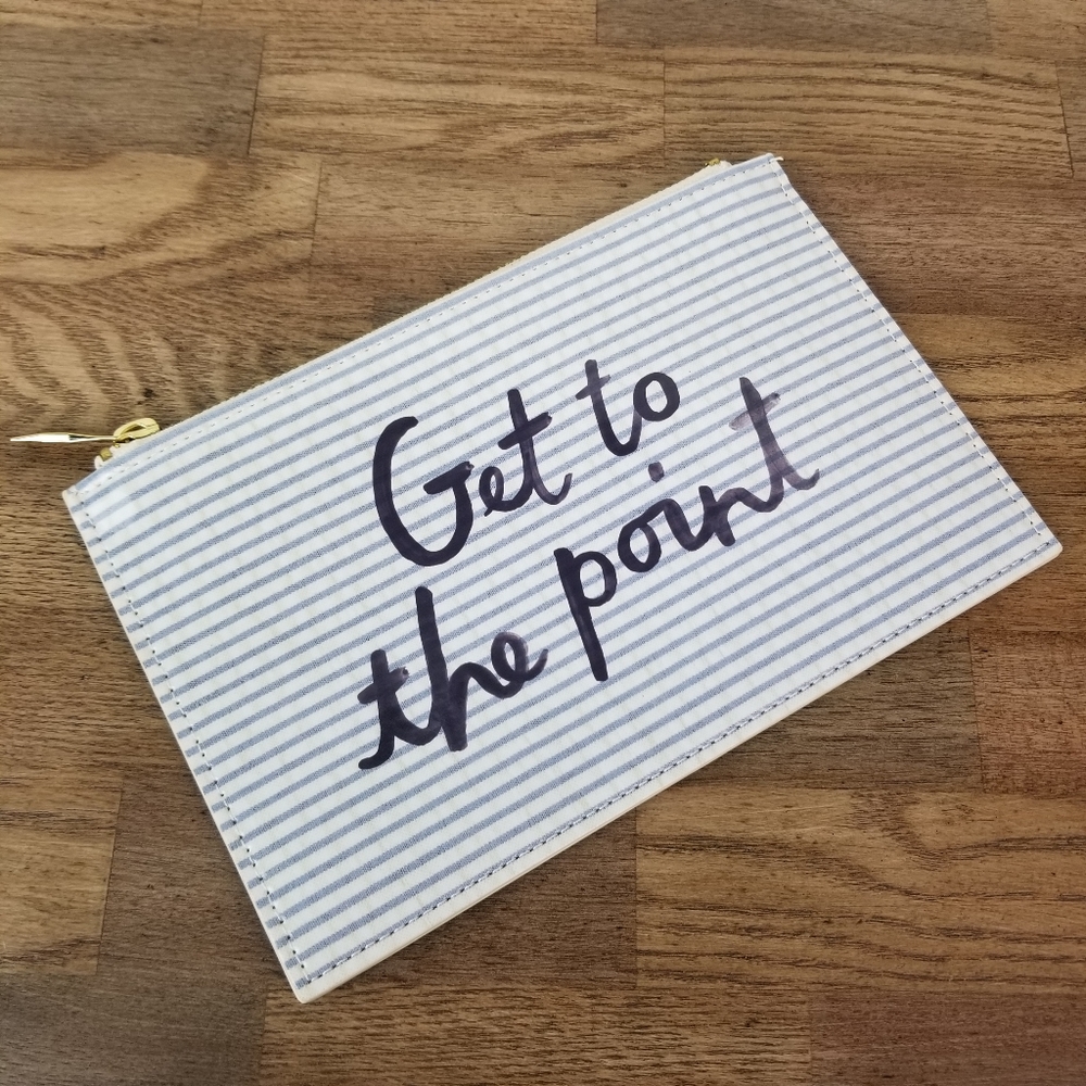 Kate Spade Get to the Point striped pencil pouch bag